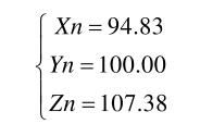 Xn，Yn，Zn值